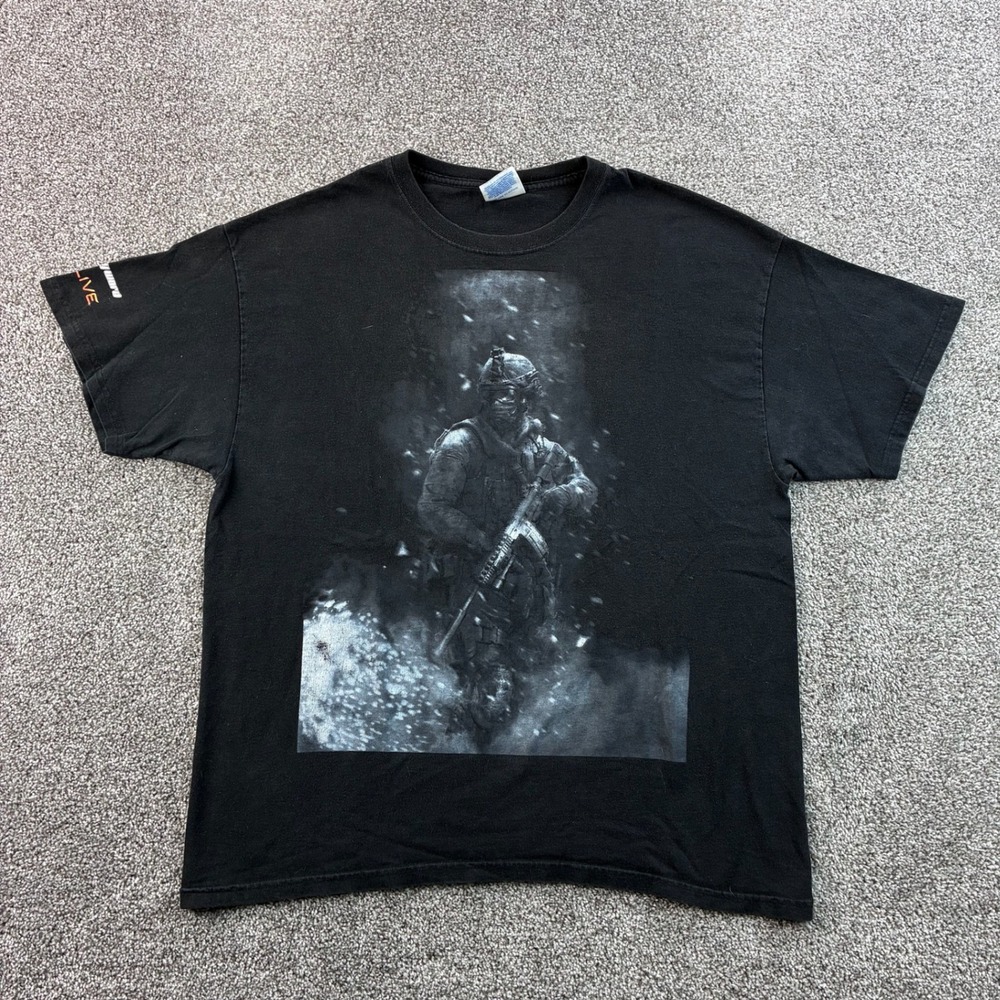 Vintage Call of Duty Modern Warfare 2 Shirt Men XL Black Cotton Xbox Price Ghost
